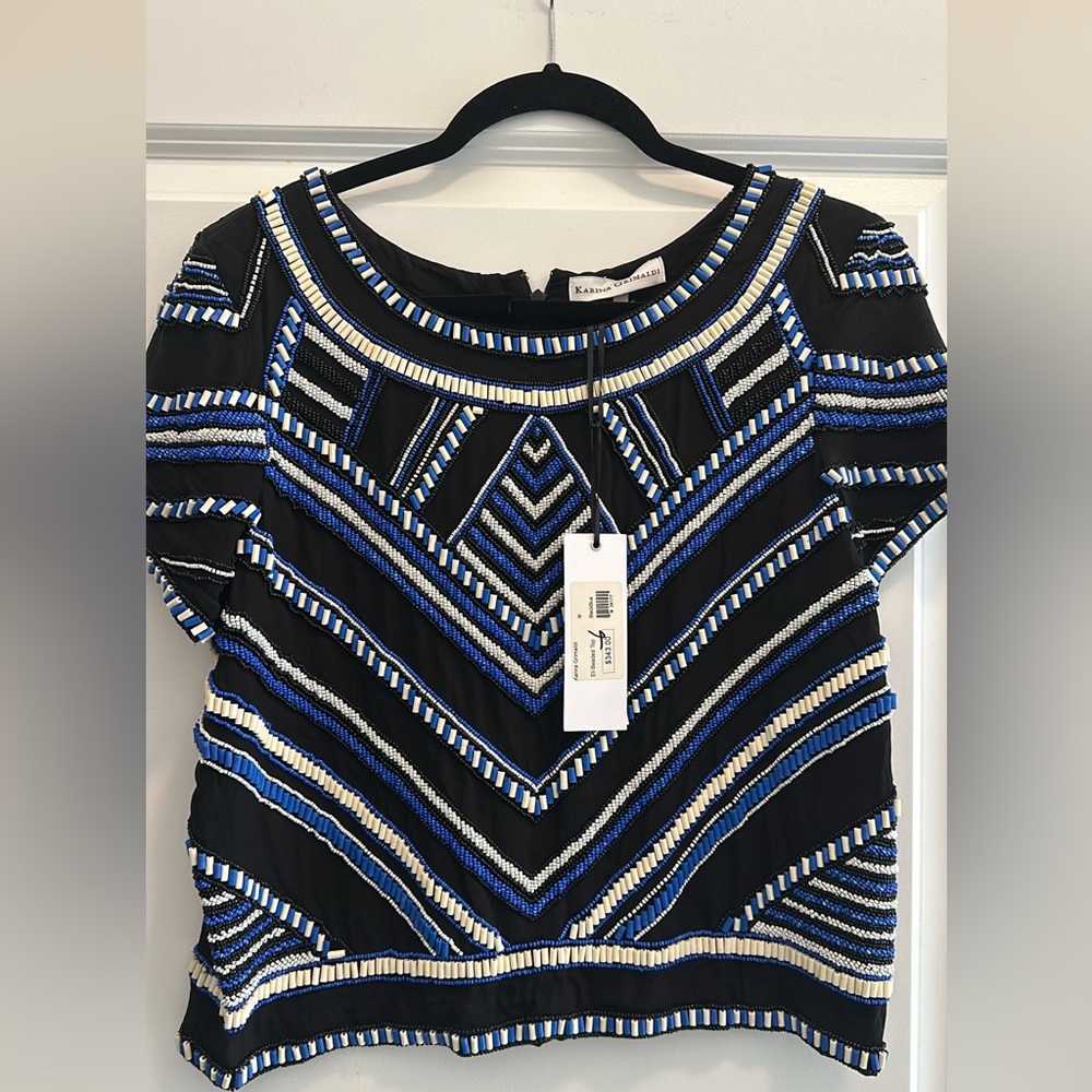 Karina Grimaldi Eli Beaded Top